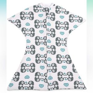 EUC Zip A Dee Zip size S SleepingBaby Transitional Swaddle Elovephant Print